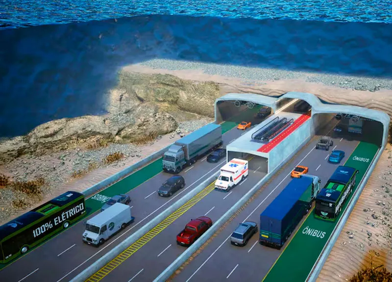 Projeto do túnel imerso que vai ligar Itajaí e Navegantes sob o rio Itajaí-Açu